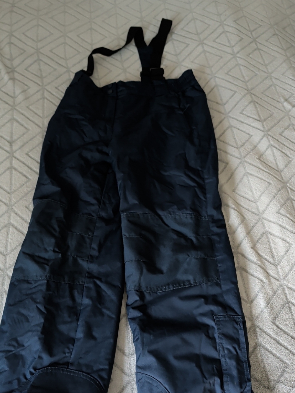 KIDS Dark Blue Insulated Snow Pants with Adjustable Suspenders